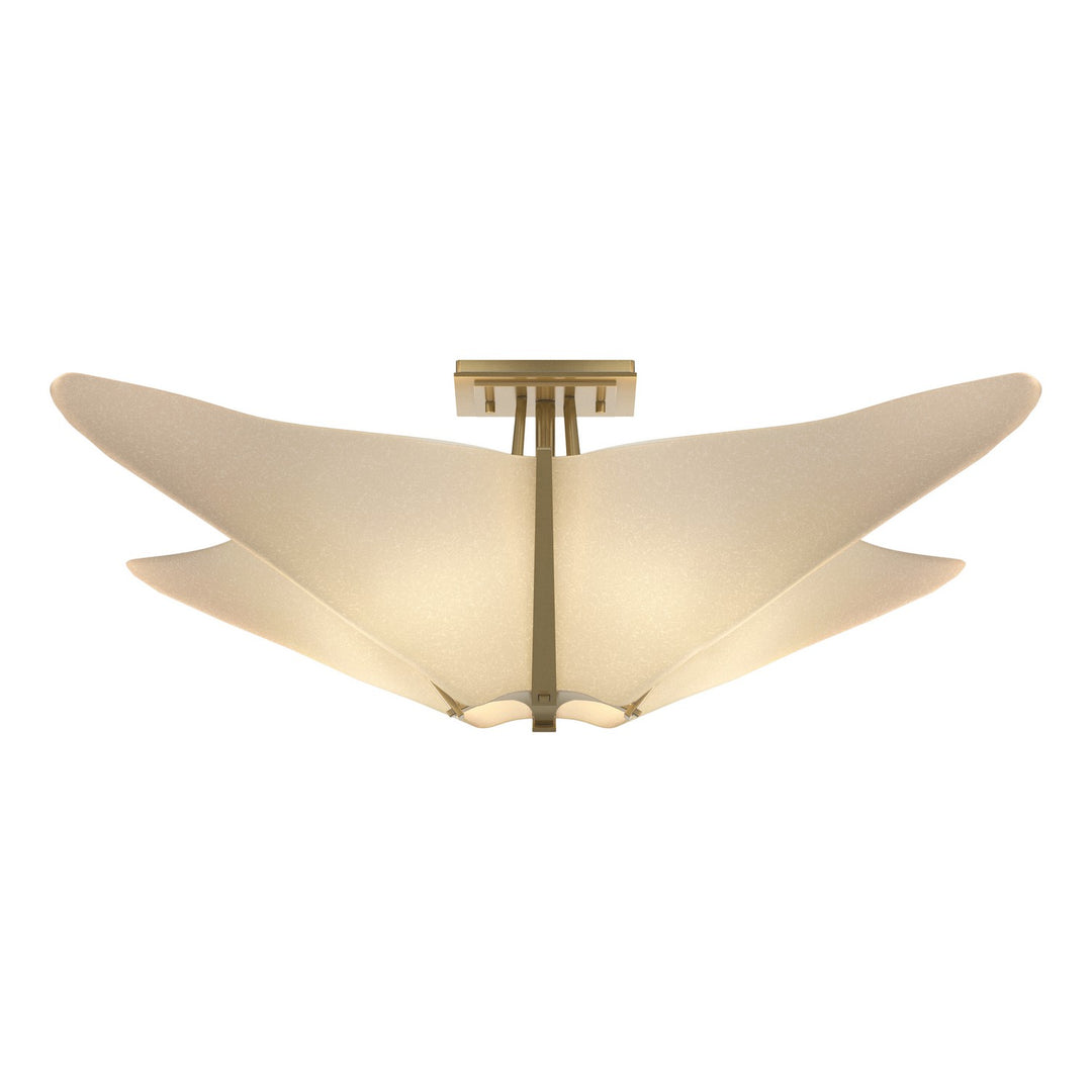 Hubbardton Forge Canada - 123305-SKT-86-SH1995 - Four Light Semi-Flush Mount - Kirigami - Modern Brass