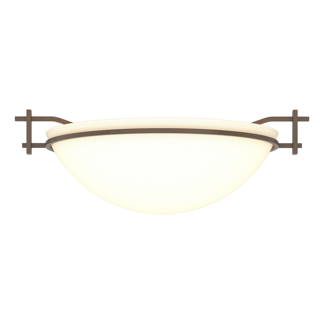 Hubbardton Forge Canada - 124251-SKT-05-GG0045 - One Light Semi-Flush Mount - Moonband - Bronze