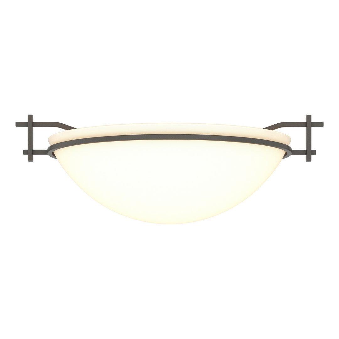 Hubbardton Forge Canada - 124251-SKT-07-GG0045 - One Light Semi-Flush Mount - Moonband - Dark Smoke
