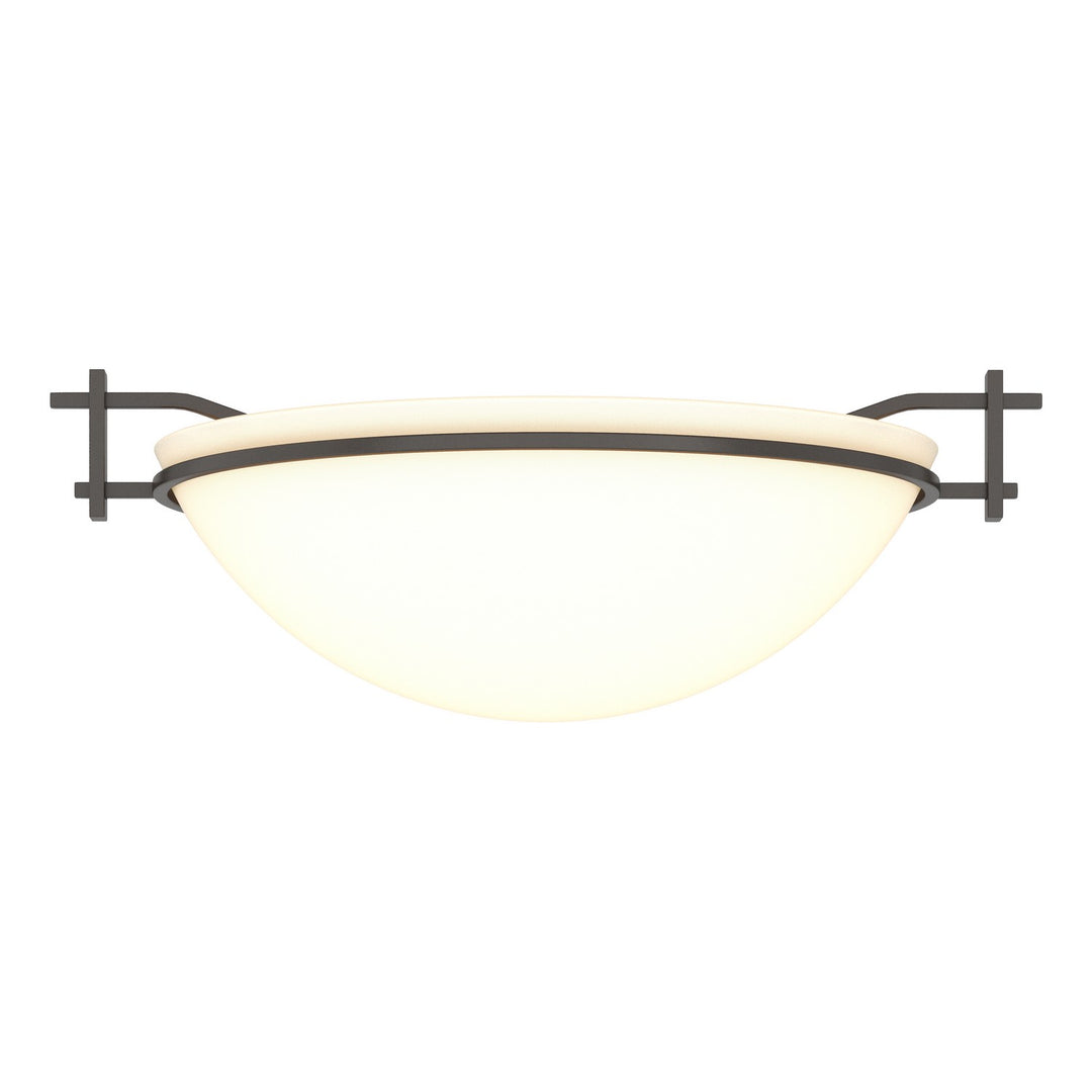 Hubbardton Forge Canada - 124251-SKT-14-GG0045 - One Light Semi-Flush Mount - Moonband - Oil Rubbed Bronze