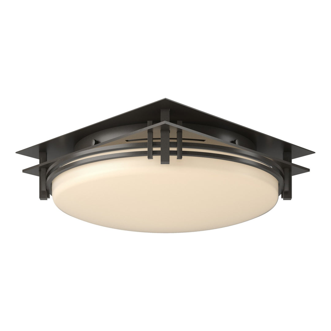 Hubbardton Forge Canada - 124394-SKT-07-GG0097 - Two Light Semi-Flush Mount - Banded - Dark Smoke