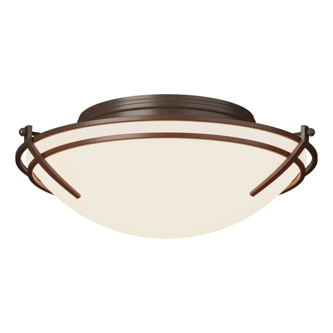 Hubbardton Forge Canada - 124402-SKT-05-GG0098 - Two Light Flush Mount - Tryne - Bronze