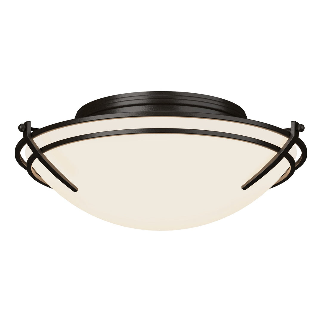 Hubbardton Forge Canada - 124402-SKT-14-GG0098 - Two Light Flush Mount - Tryne - Oil Rubbed Bronze
