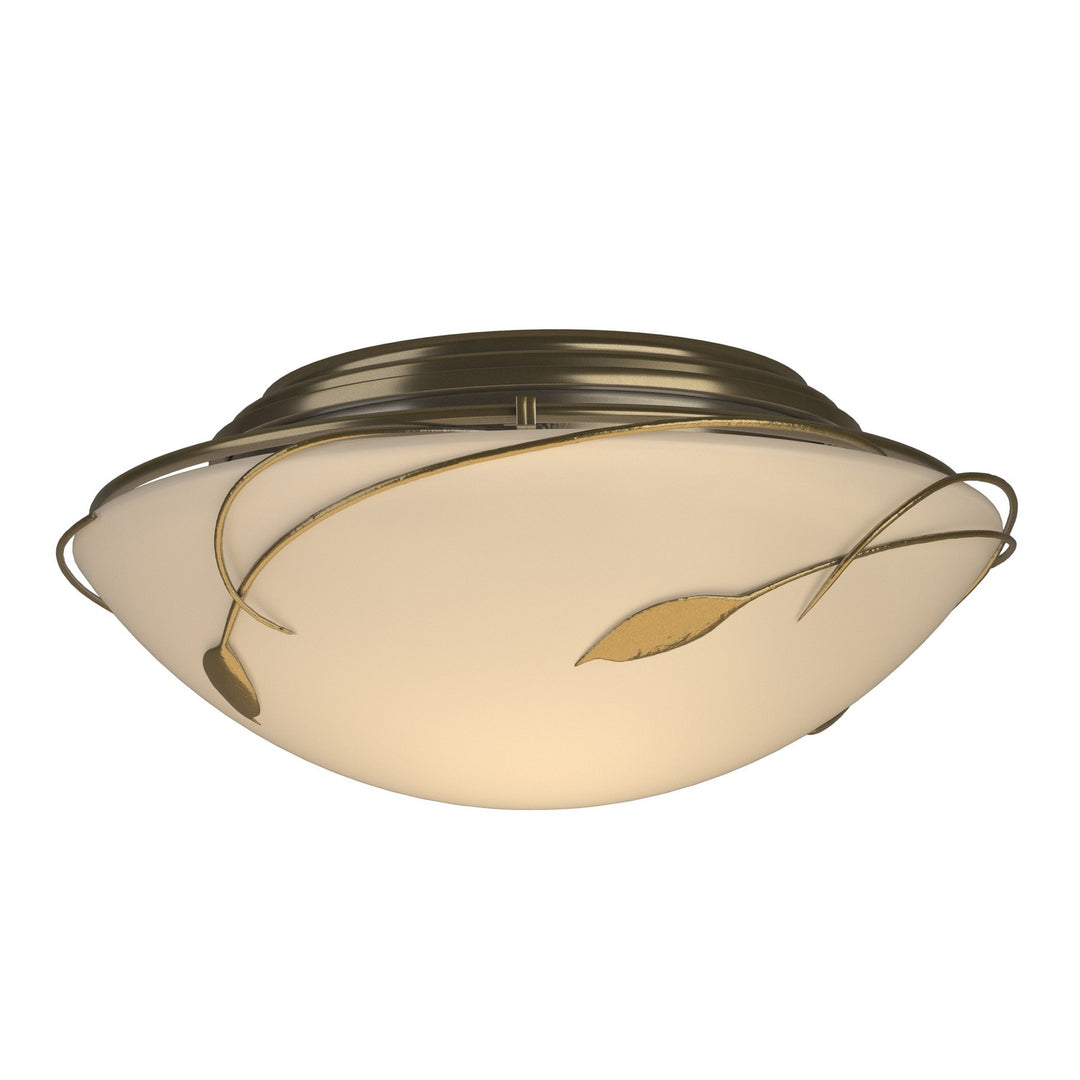 Leaf Two Light Flush Mount in Modern Brass - available from The Lighting Shoppe, trusted by Canadian homeowners