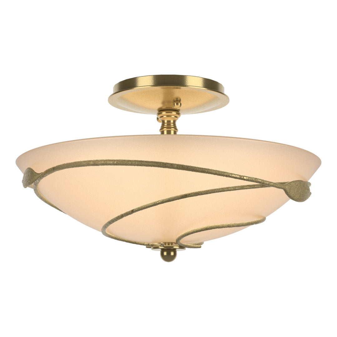 Hubbardton Forge Canada - 126712-SKT-86-SS0048 - Two Light Semi-Flush Mount - Leaf - Modern Brass