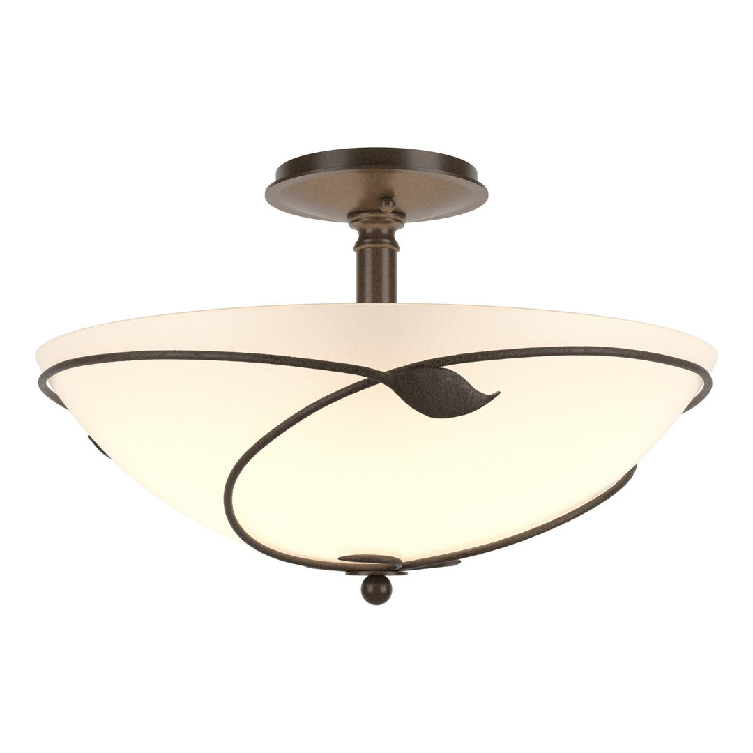 Leaf Three Light Semi-Flush Mount in Bronze - available from The Lighting Shoppe, trusted by Canadian homeowners