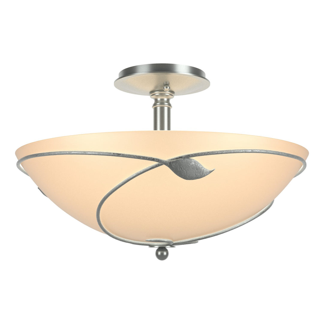 Leaf Three Light Semi-Flush Mount in Vintage Platinum - available from The Lighting Shoppe, trusted by Canadian homeowners