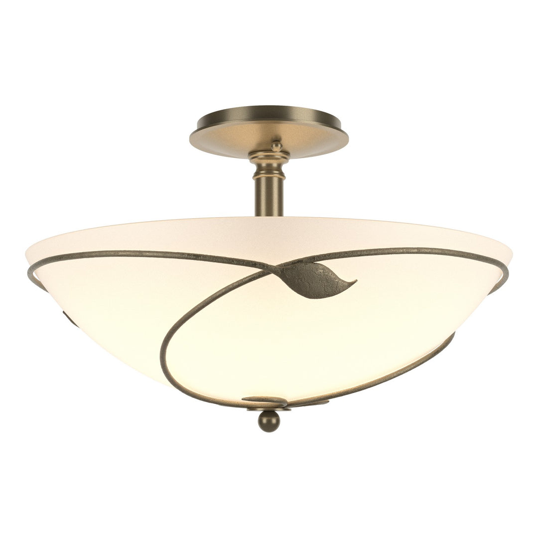 Leaf Three Light Semi-Flush Mount in Soft Gold - available from The Lighting Shoppe, trusted by Canadian homeowners