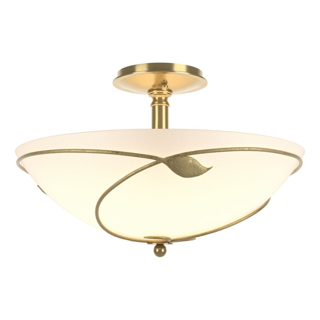 Hubbardton Forge Canada - 126732-SKT-86-GG0052 - Three Light Semi Flush Mount - Leaf - Modern Brass