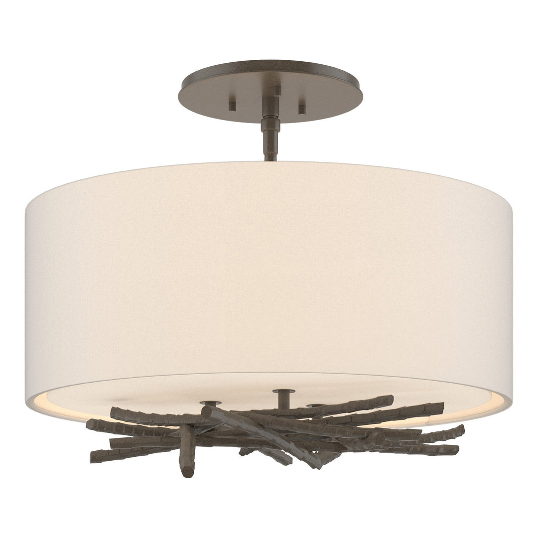 Hubbardton Forge Canada - 127660-SKT-07-SE1505 - Three Light Semi-Flush Mount - Brindille - Dark Smoke