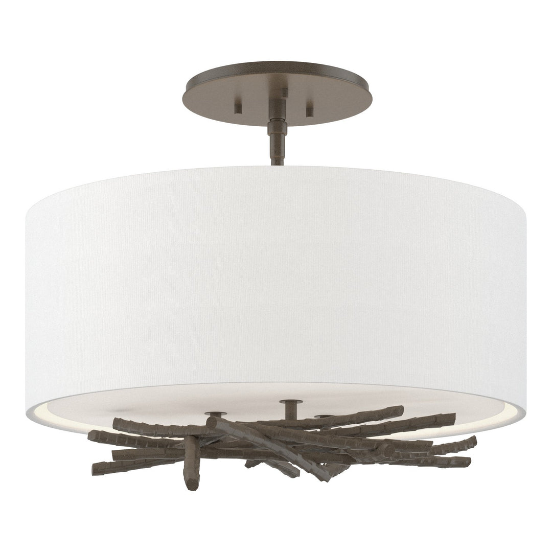 Hubbardton Forge Canada - 127660-SKT-07-SF1505 - Three Light Semi-Flush Mount - Brindille - Dark Smoke