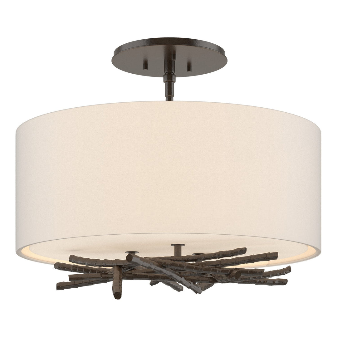 Hubbardton Forge Canada - 127660-SKT-14-SE1505 - Three Light Semi Flush Mount - Brindille - Oil Rubbed Bronze
