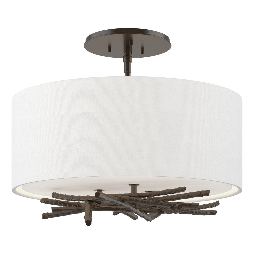 Hubbardton Forge Canada - 127660-SKT-14-SF1505 - Three Light Semi Flush Mount - Brindille - Oil Rubbed Bronze