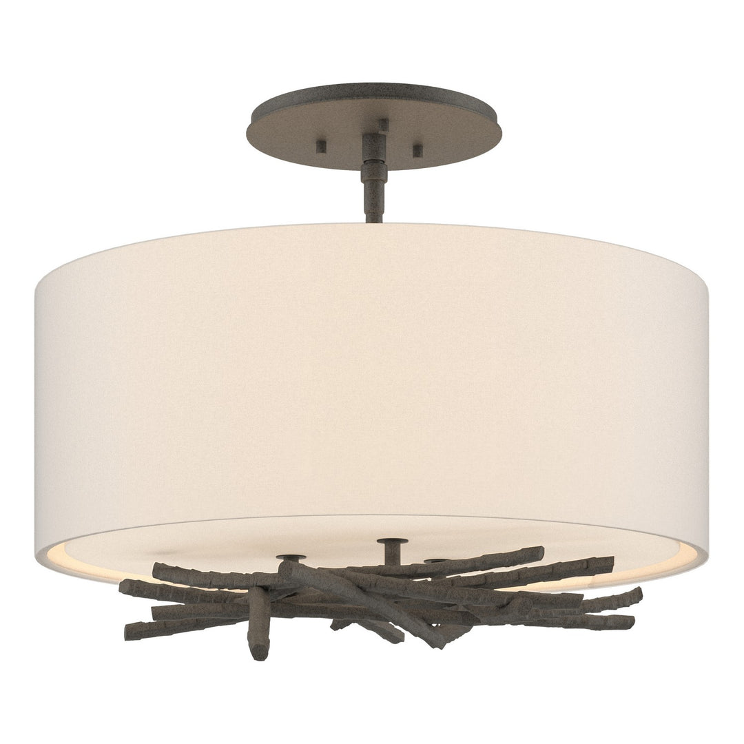 Hubbardton Forge Canada - 127660-SKT-20-SE1505 - Three Light Semi-Flush Mount - Brindille - Natural Iron