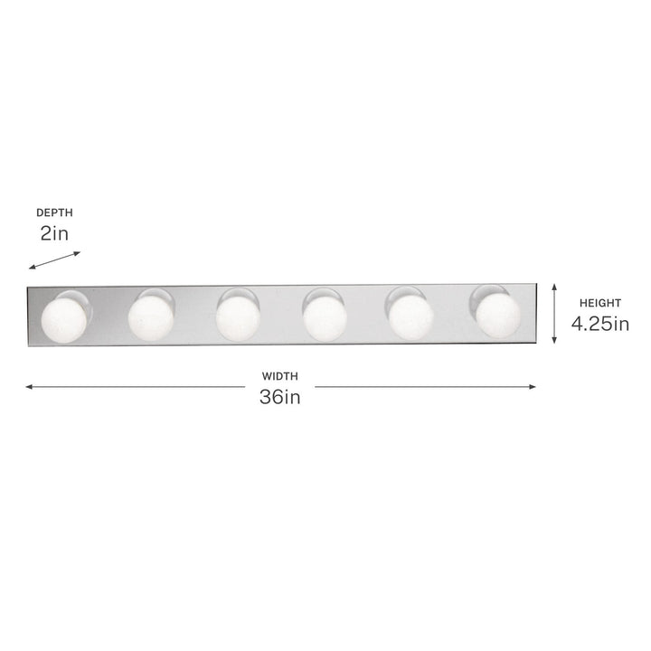 Kichler Canada - 626CH - Six Light Linear Bath - Chrome