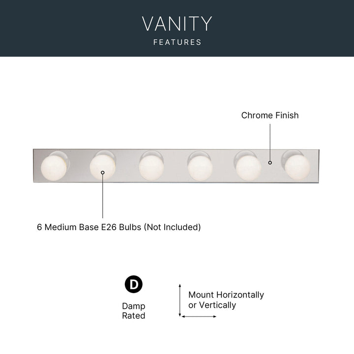 Kichler Canada - 626CH - Six Light Linear Bath - Chrome