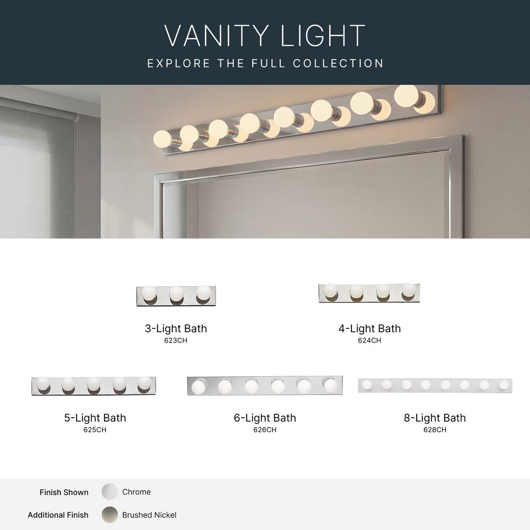 Kichler Canada - 626CH - Six Light Linear Bath - Chrome