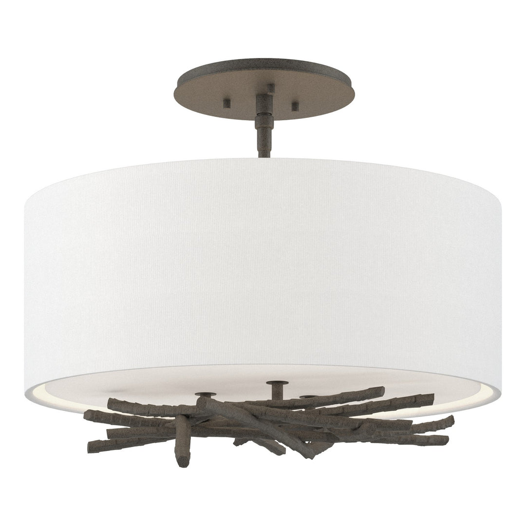Hubbardton Forge Canada - 127660-SKT-20-SF1505 - Three Light Semi-Flush Mount - Brindille - Natural Iron
