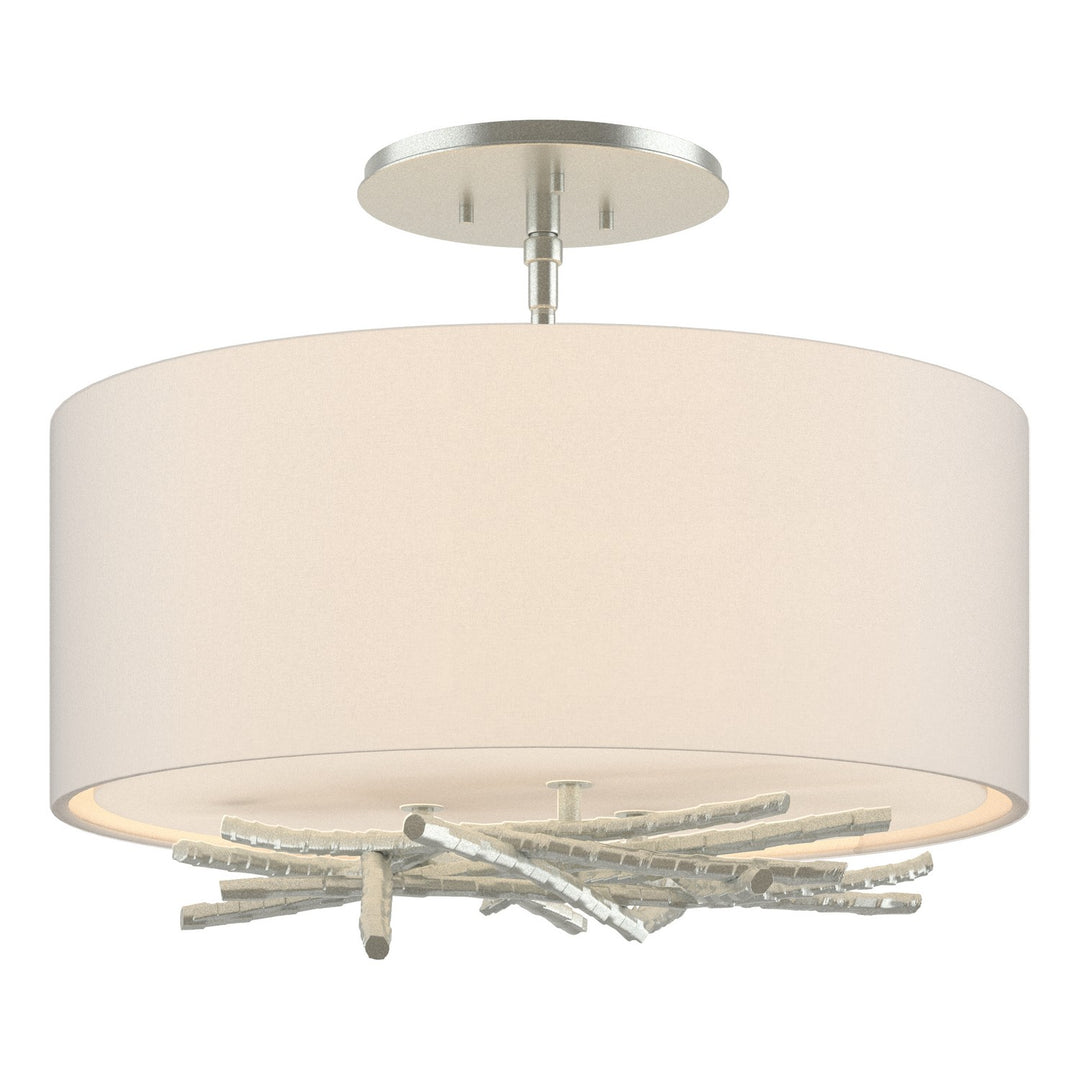 Brindille Three Light Semi-Flush Mount in Vintage Platinum - available from The Lighting Shoppe, trusted by Canadian homeowners