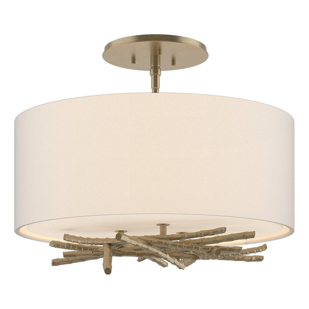 Hubbardton Forge Canada - 127660-SKT-84-SE1505 - Three Light Semi-Flush Mount - Brindille - Soft Gold