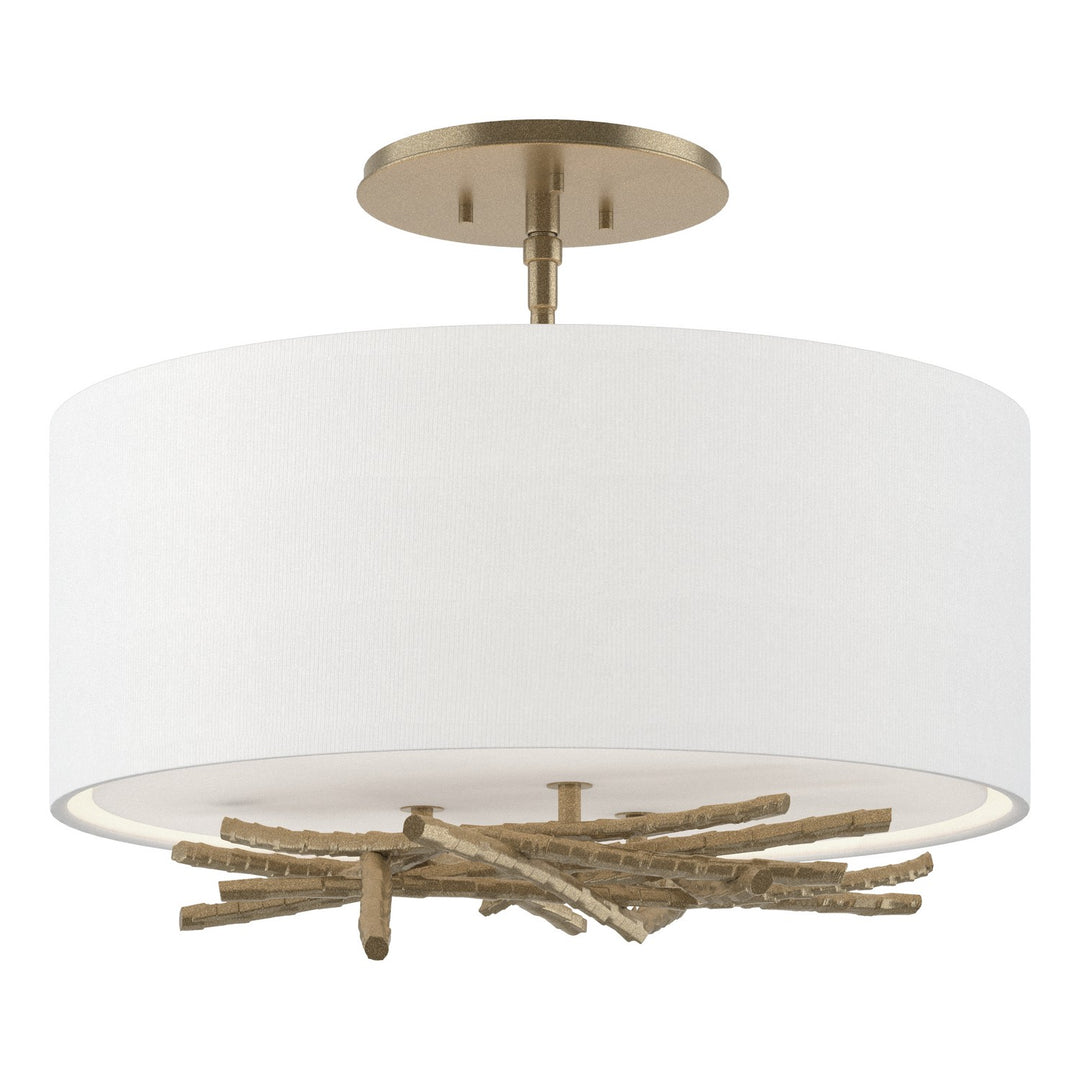 Hubbardton Forge Canada - 127660-SKT-84-SF1505 - Three Light Semi-Flush Mount - Brindille - Soft Gold