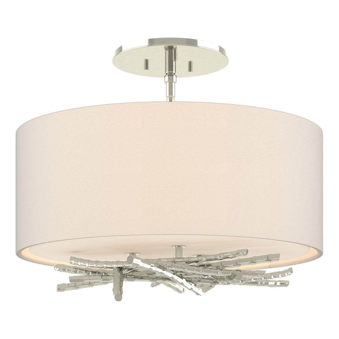 Hubbardton Forge Canada - 127660-SKT-85-SE1505 - Three Light Semi-Flush Mount - Brindille - Sterling