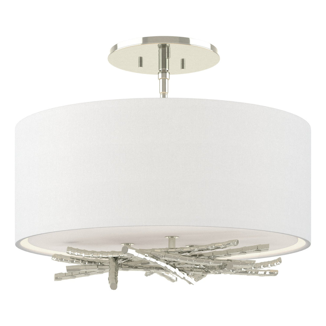 Hubbardton Forge Canada - 127660-SKT-85-SF1505 - Three Light Semi-Flush Mount - Brindille - Sterling