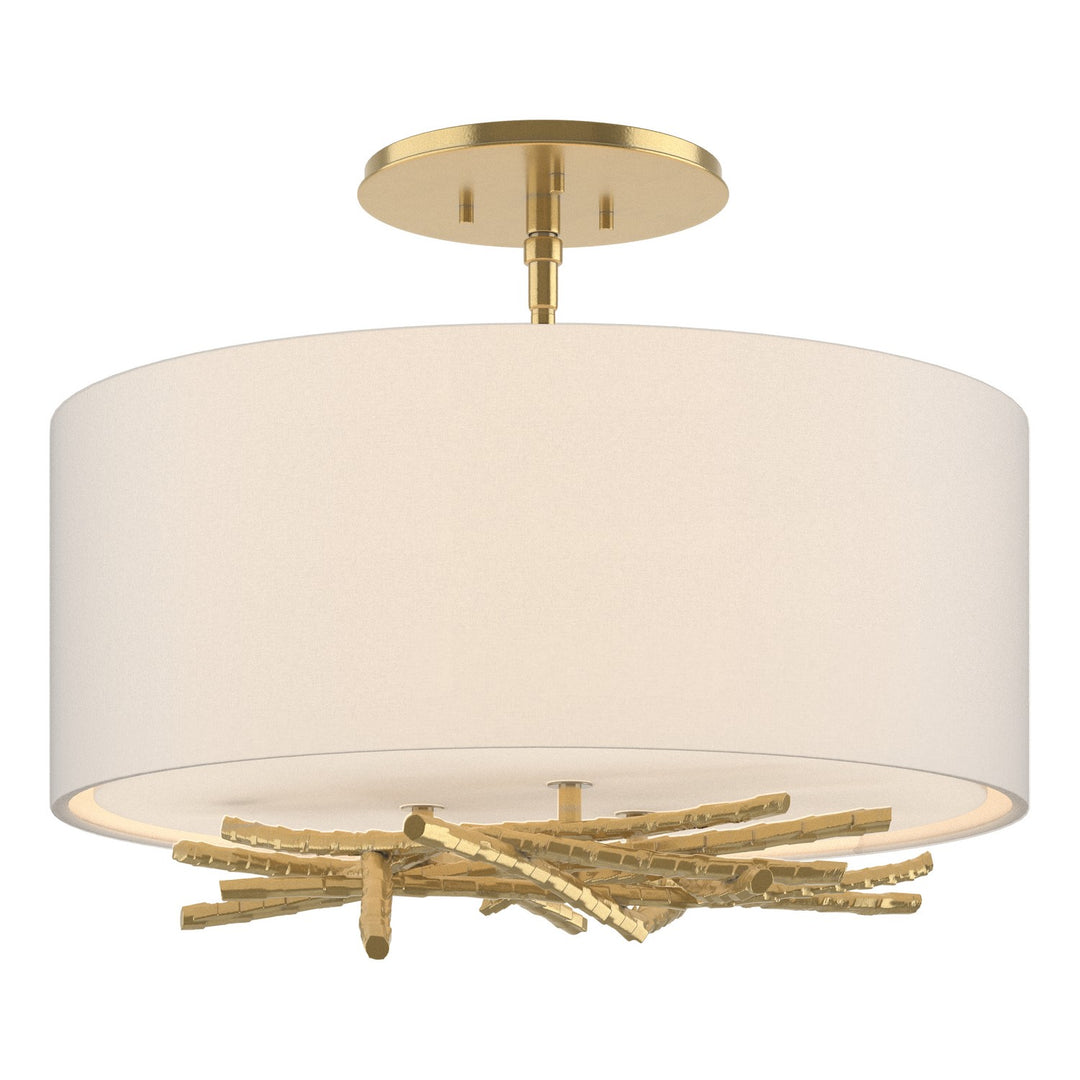 Brindille Three Light Semi Flush Mount in Modern Brass - available from The Lighting Shoppe, trusted by Canadian homeowners