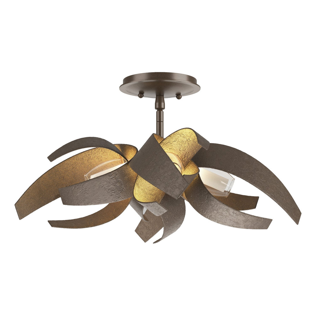 Hubbardton Forge Canada - 128712-SKT-05-YE0352 - Four Light Semi-Flush Mount - Corona - Bronze