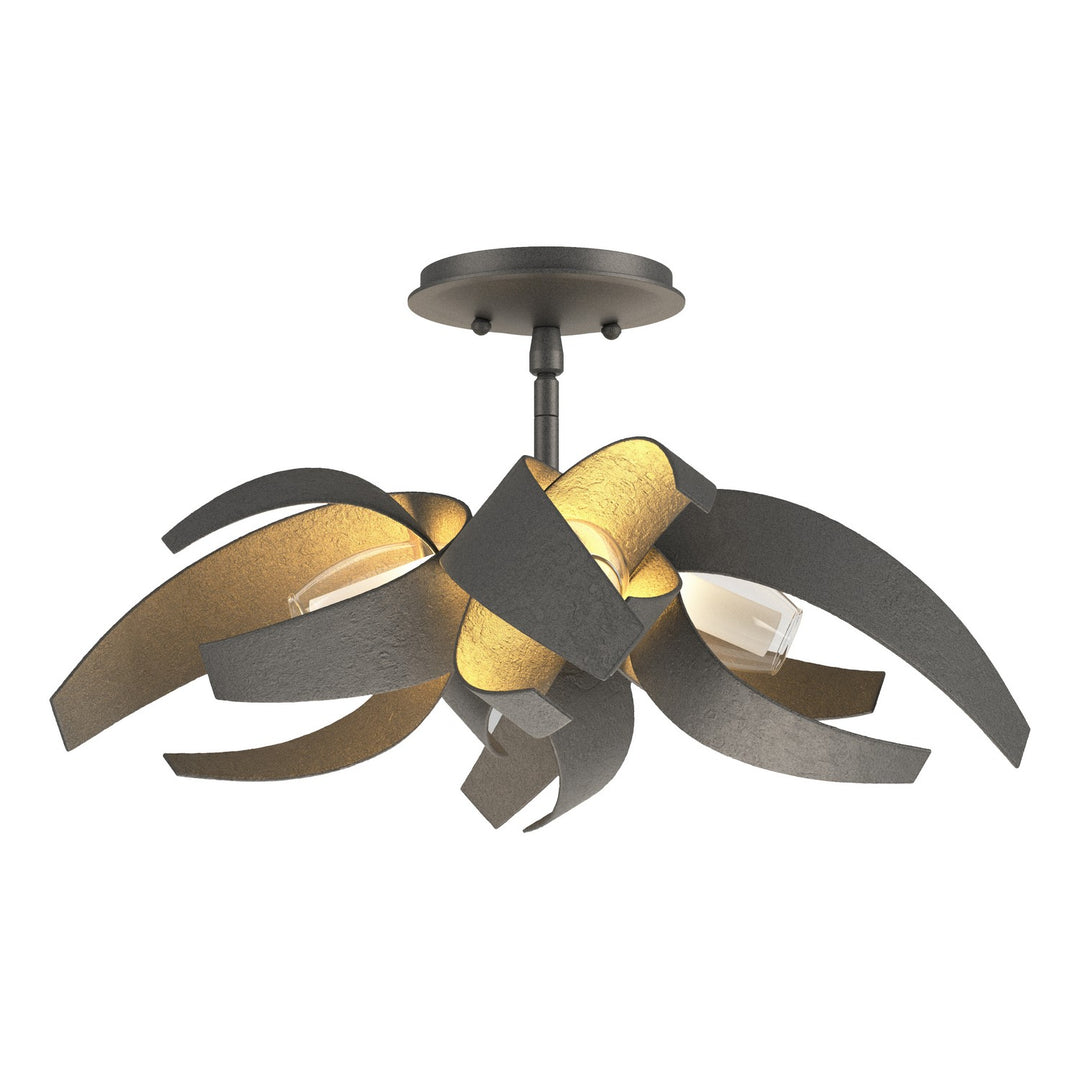 Hubbardton Forge Canada - 128712-SKT-20-YE0352 - Four Light Semi-Flush Mount - Corona - Natural Iron