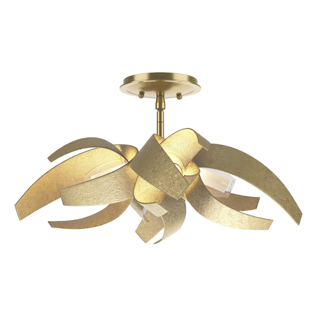 Corona Four Light Semi-Flush Mount in Modern Brass - available from The Lighting Shoppe, trusted by Canadian homeowners