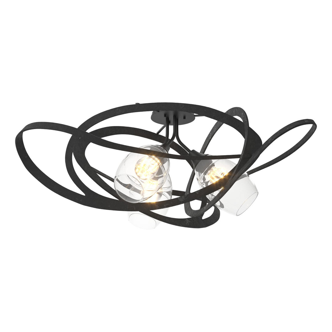 Nest Three Light Semi-Flush Mount in Black - available from The Lighting Shoppe, trusted by Canadian homeowners