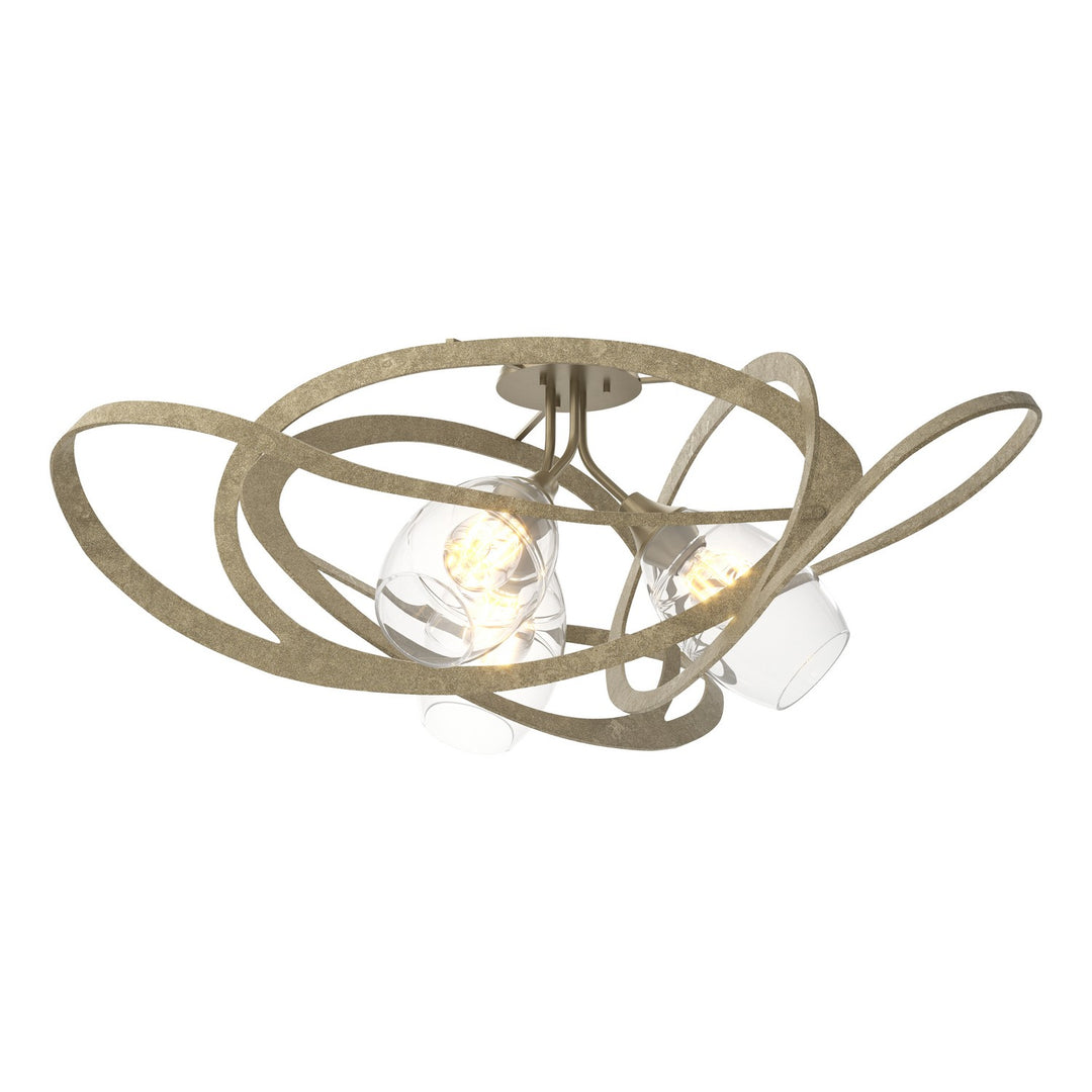 Nest Three Light Semi-Flush Mount in Soft Gold - available from The Lighting Shoppe, trusted by Canadian homeowners