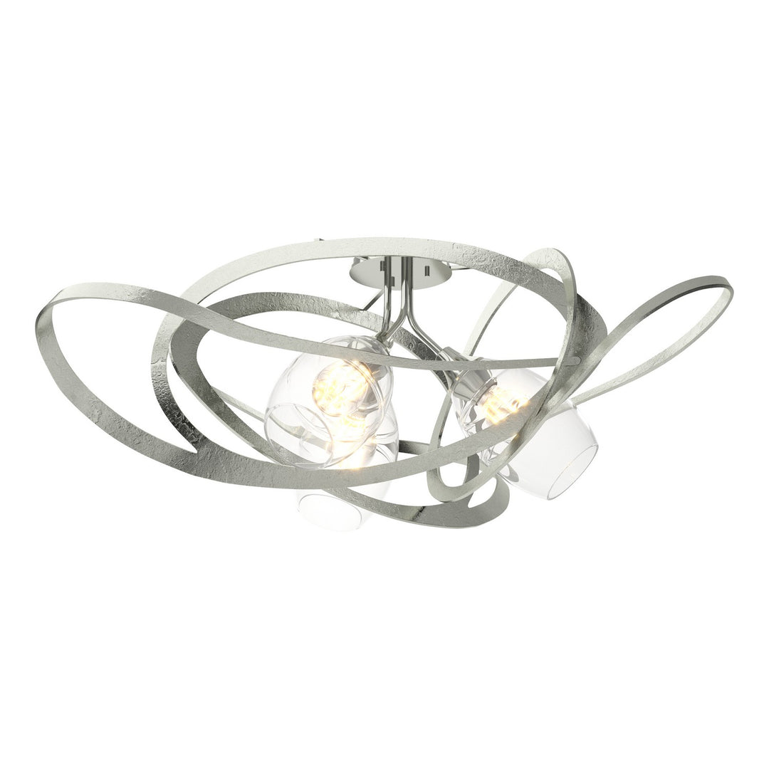 Nest Three Light Semi-Flush Mount in Sterling - available from The Lighting Shoppe, trusted by Canadian homeowners