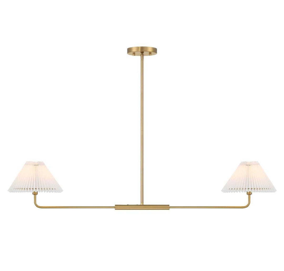 Meridian - M100122NB - Two Light Linear Chandelier - Natural Brass