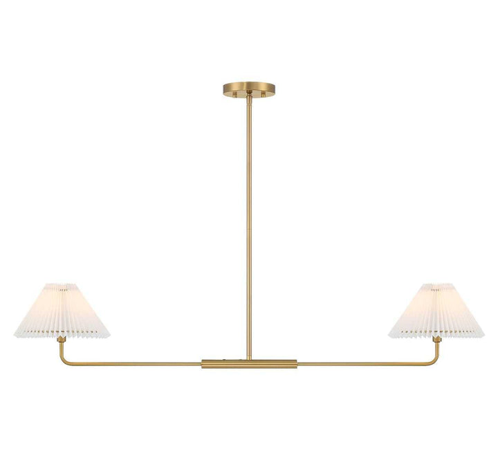 Meridian - M100122NB - Two Light Linear Chandelier - Natural Brass