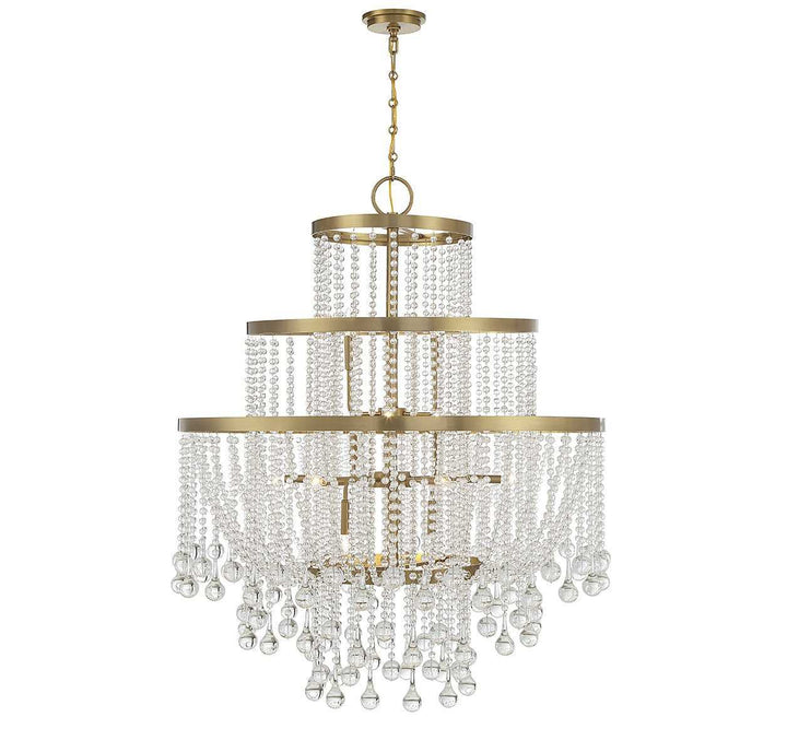 Luna 15 Light Chandelier in Warm Brass Savoy House