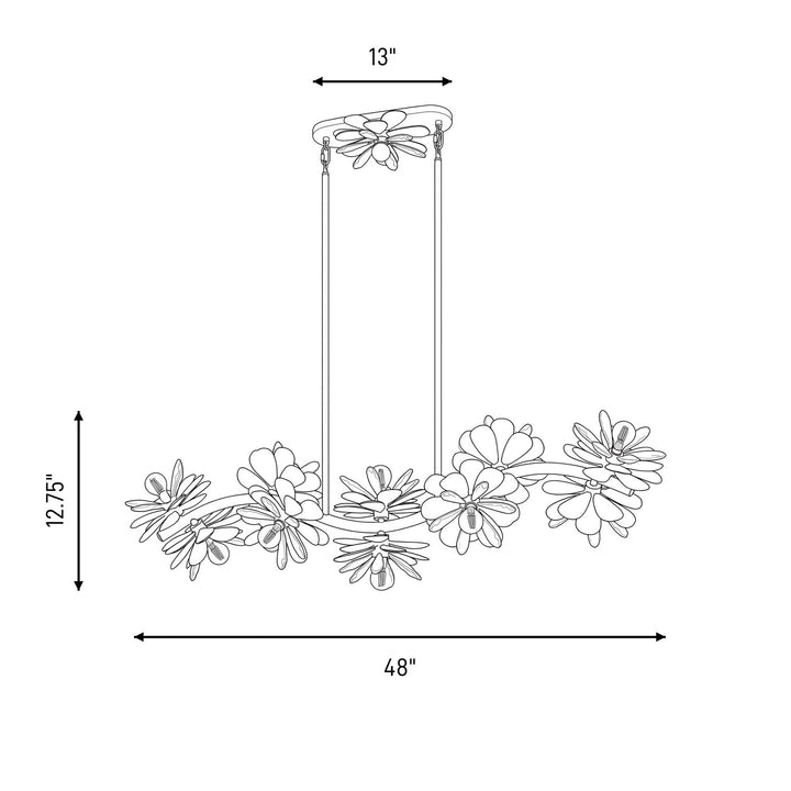 Savoy House - 1-1963-10-18 - Ten Light Linear Chandelier - Giselle - Delphine