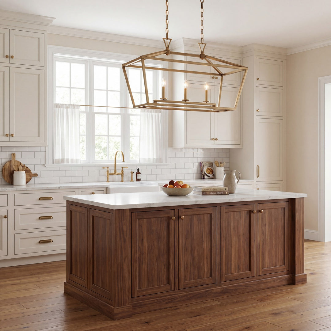 Savoy House - 1-423-3-322 - Three Light Linear Chandelier - Townsend - Warm Brass