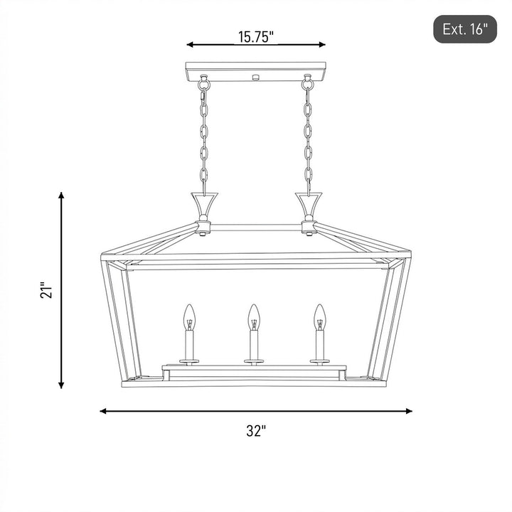 Savoy House - 1-423-3-322 - Three Light Linear Chandelier - Townsend - Warm Brass
