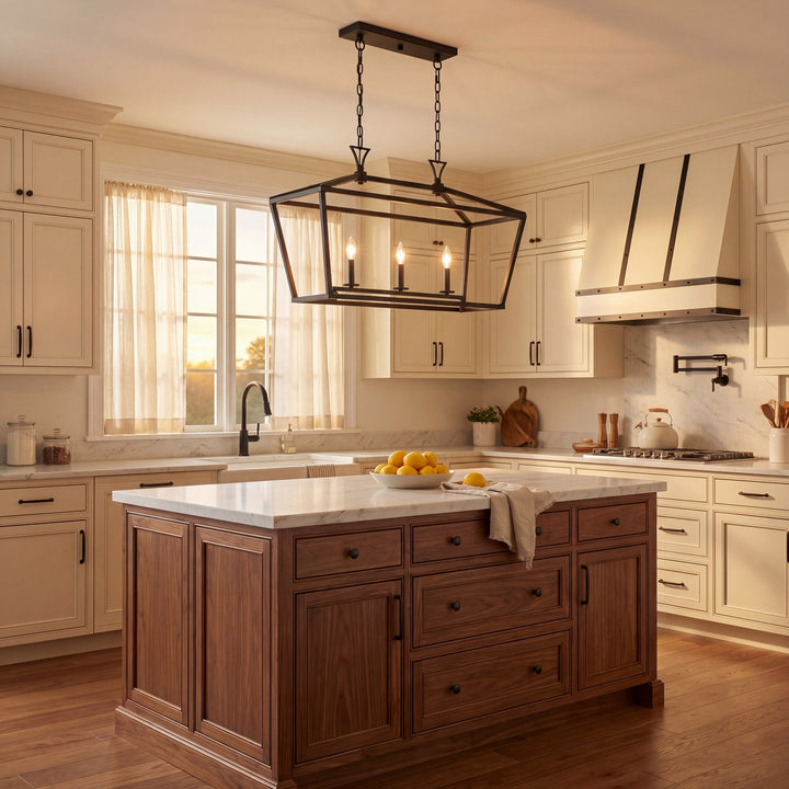 Savoy House - 1-423-3-89 - Three Light Linear Chandelier - Townsend - Matte Black