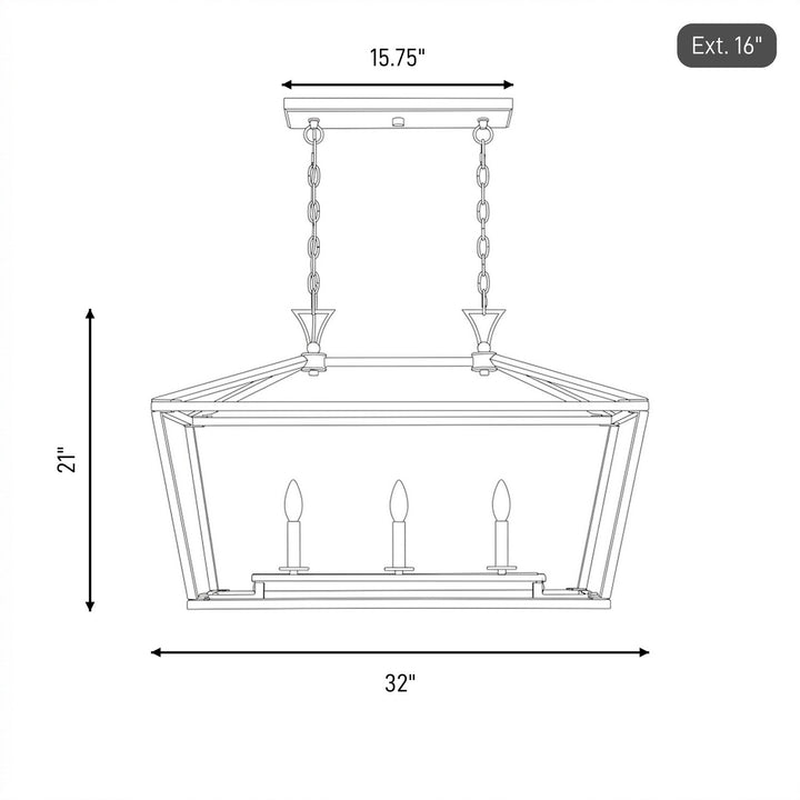 Savoy House - 1-423-3-89 - Three Light Linear Chandelier - Townsend - Matte Black