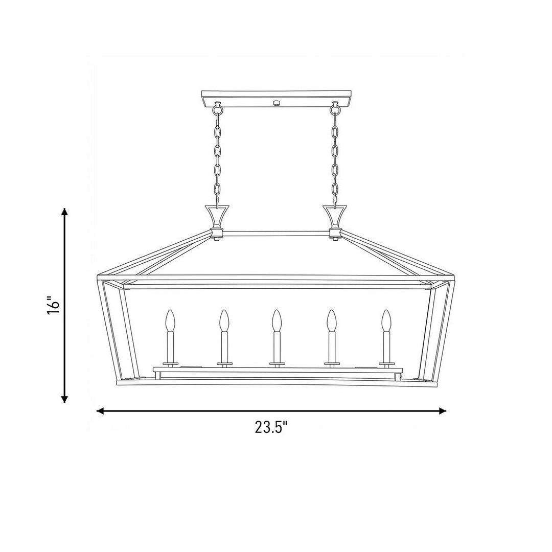 Savoy House - 1-424-5-322 - Five Light Linear Chandelier - Townsend - Warm Brass