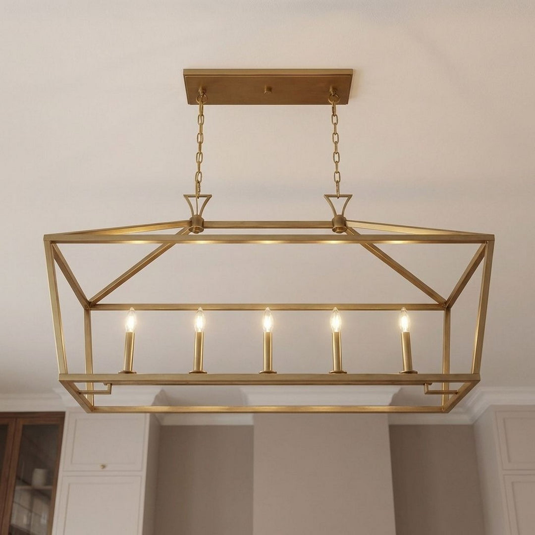 Savoy House - 1-424-5-322 - Five Light Linear Chandelier - Townsend - Warm Brass