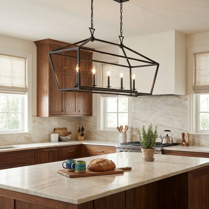 Savoy House - 1-424-5-89 - Five Light Linear Chandelier - Townsend - Matte Black
