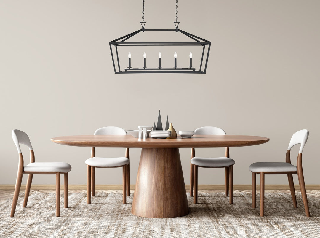 Savoy House - 1-424-5-89 - Five Light Linear Chandelier - Townsend - Matte Black