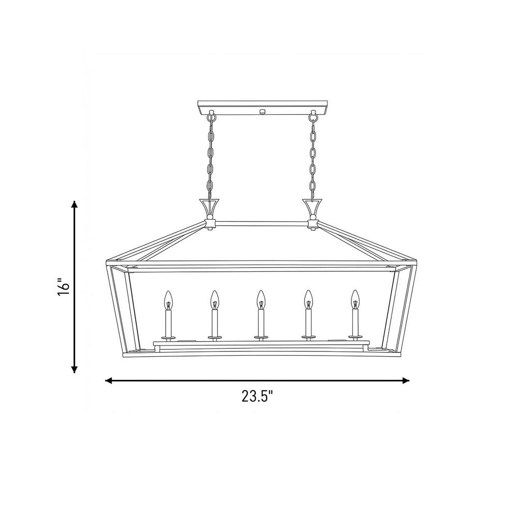 Savoy House - 1-424-5-89 - Five Light Linear Chandelier - Townsend - Matte Black
