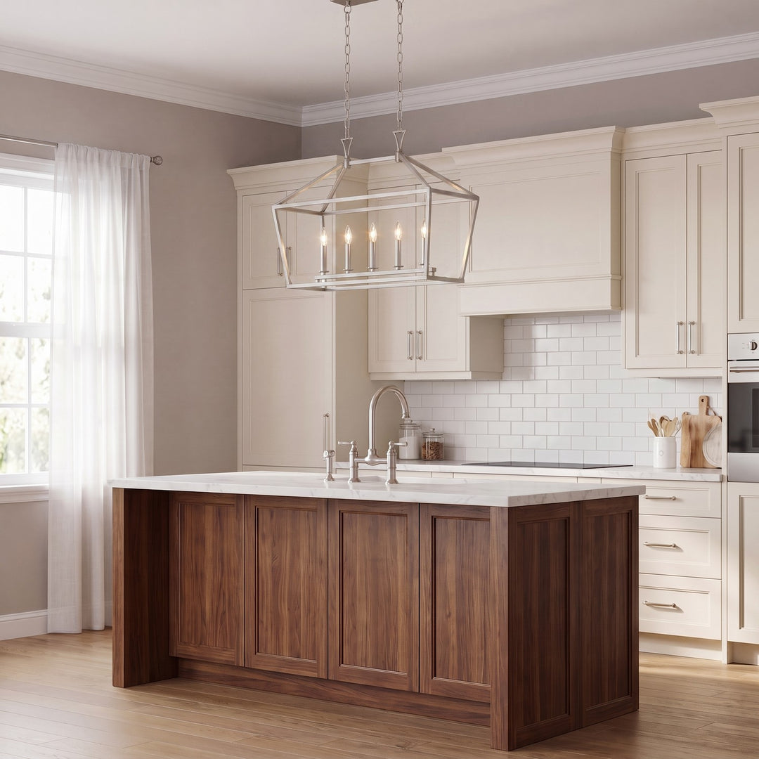 Savoy House - 1-424-5-SN - Five Light Linear Chandelier - Townsend - Satin Nickel