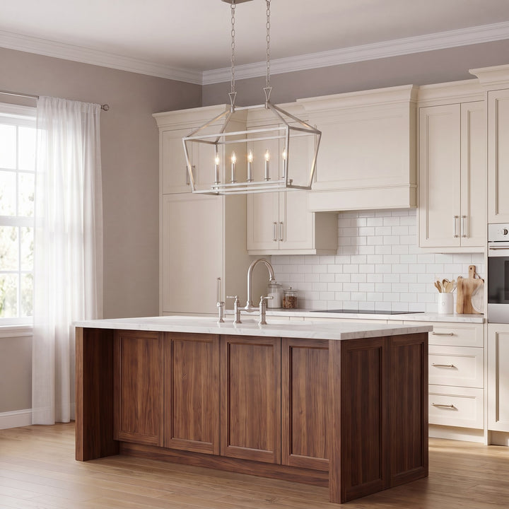 Savoy House - 1-424-5-SN - Five Light Linear Chandelier - Townsend - Satin Nickel