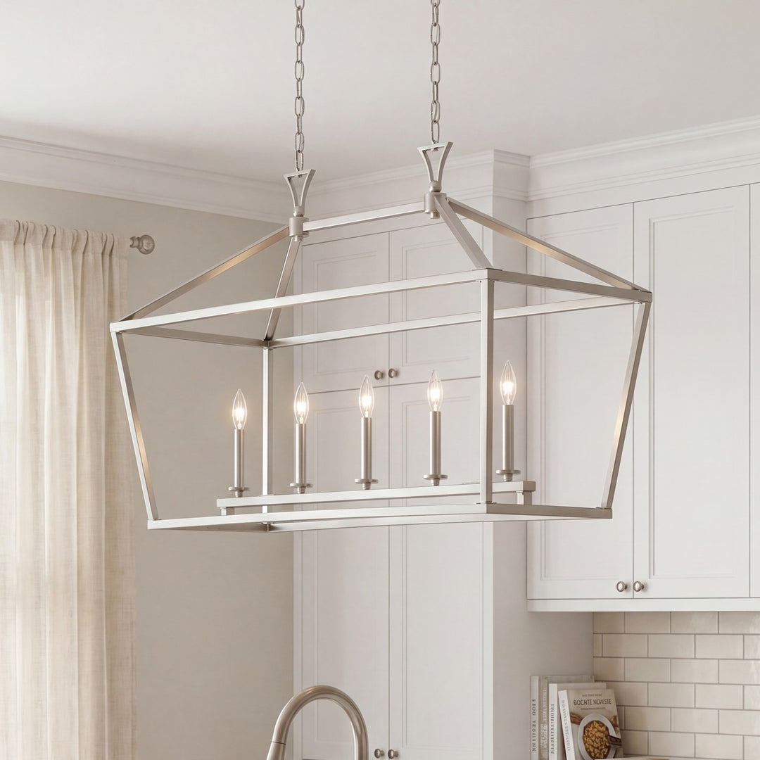 Savoy House - 1-424-5-SN - Five Light Linear Chandelier - Townsend - Satin Nickel